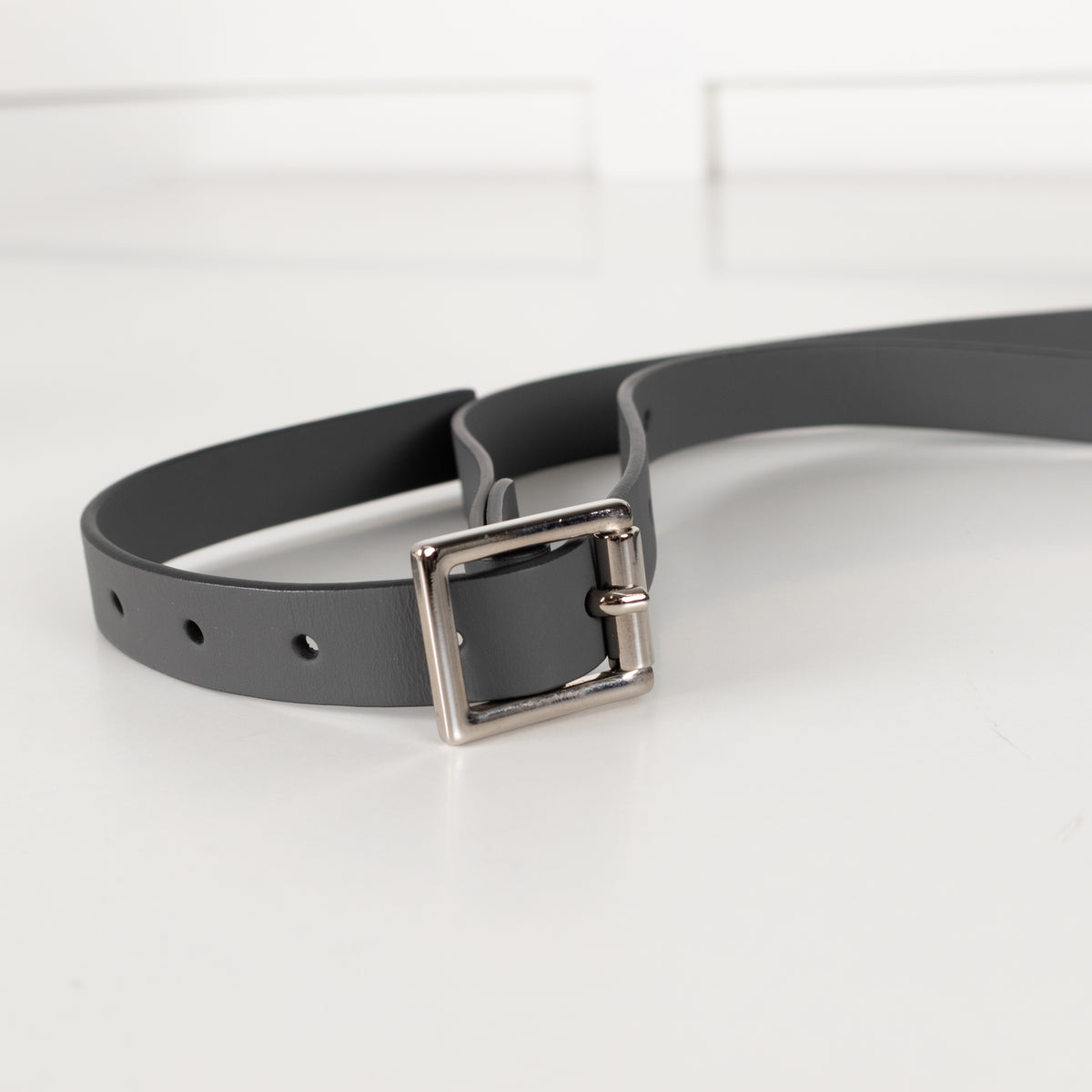 Sophie Hulme Grey Leather Silver Heart Stud Crossbody Envelope Bag