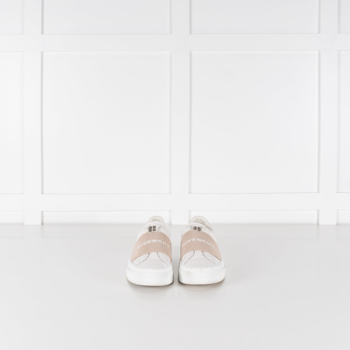 Givenchy White Beige City Sport Leather Trainers