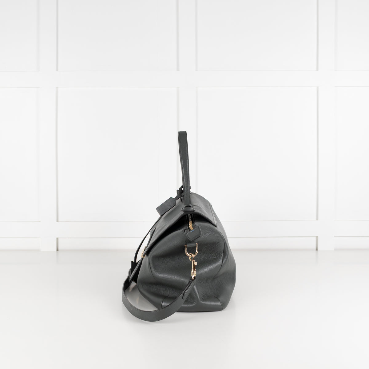 Smythson Grey Berkeley Satchel Bag