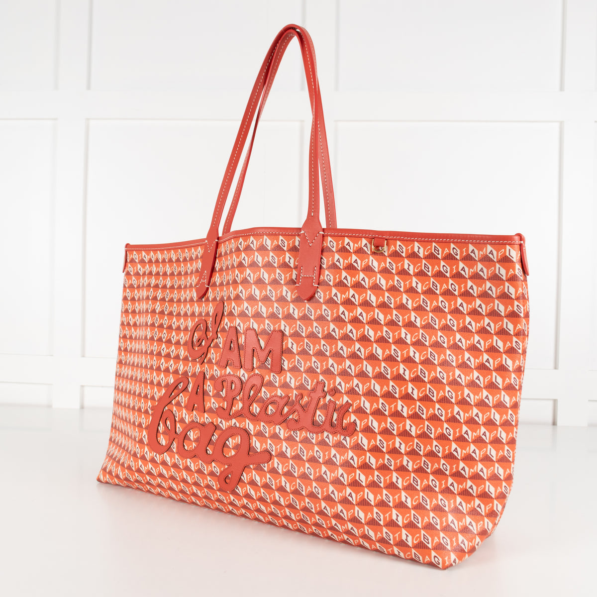 Anya Hindmarch Orange 'I Am A Plastic Bag' Tote