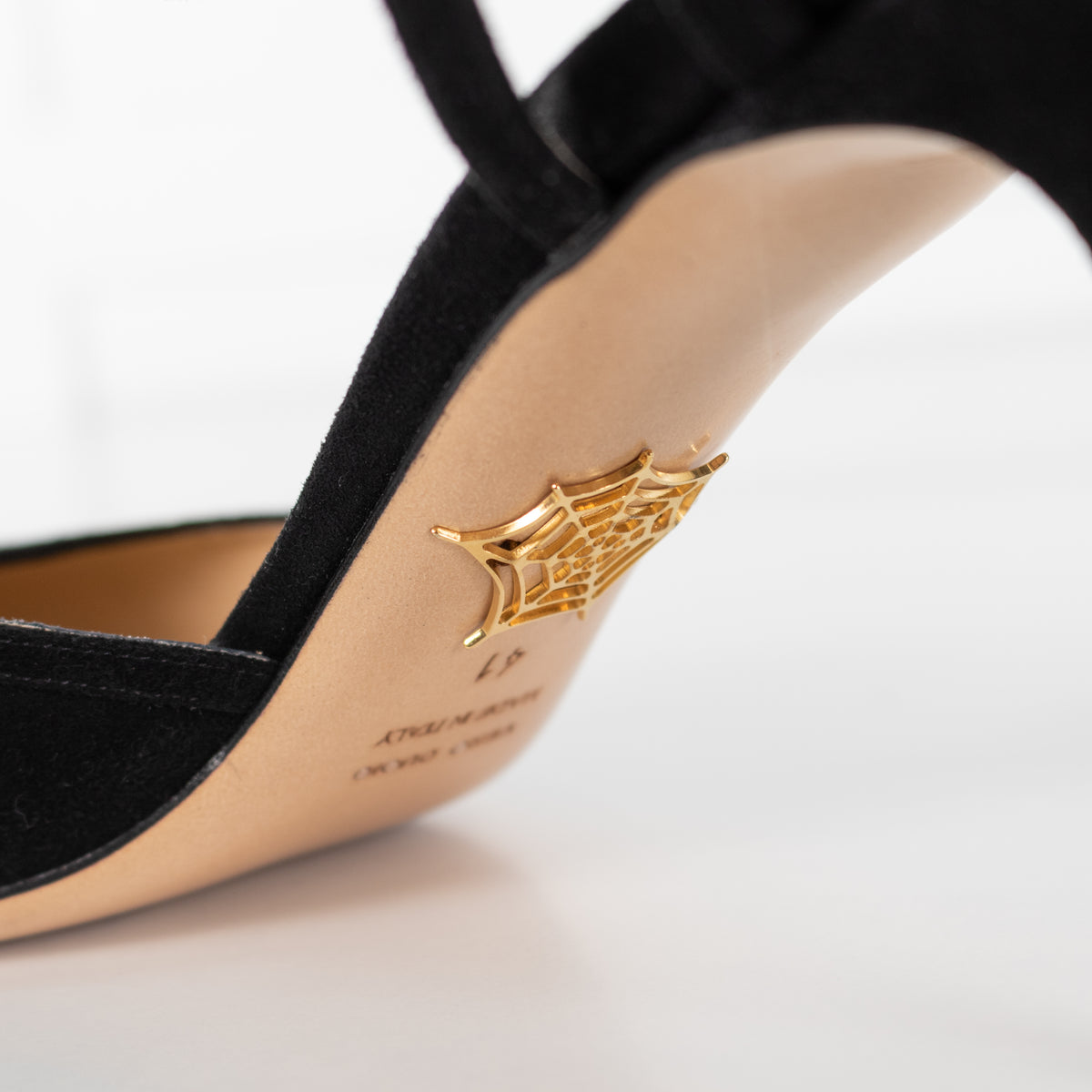 Charlotte Olympia Black Suede Accent D'Orsay Heeled Shoes