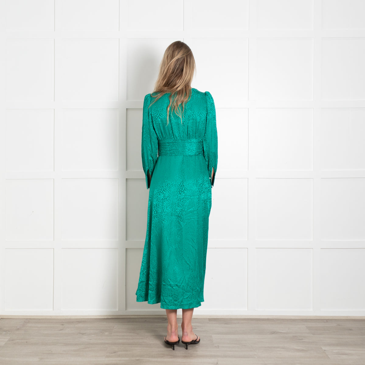 Olivia Rubin Green Dress With Pearl Buttons