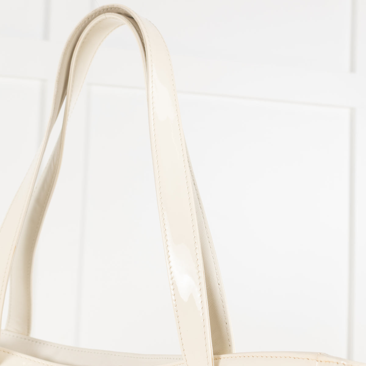 Chanel Cream Vinyl Tote with CC Logo