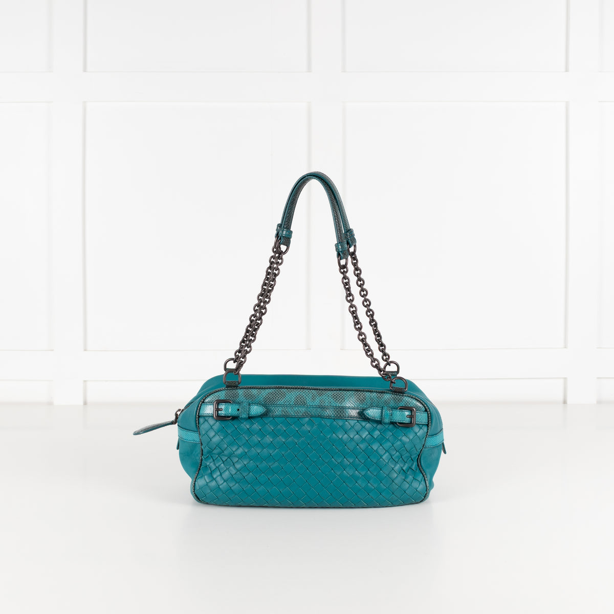 Bottega Veneta Turqouise Intrecciato Shoulder Bag