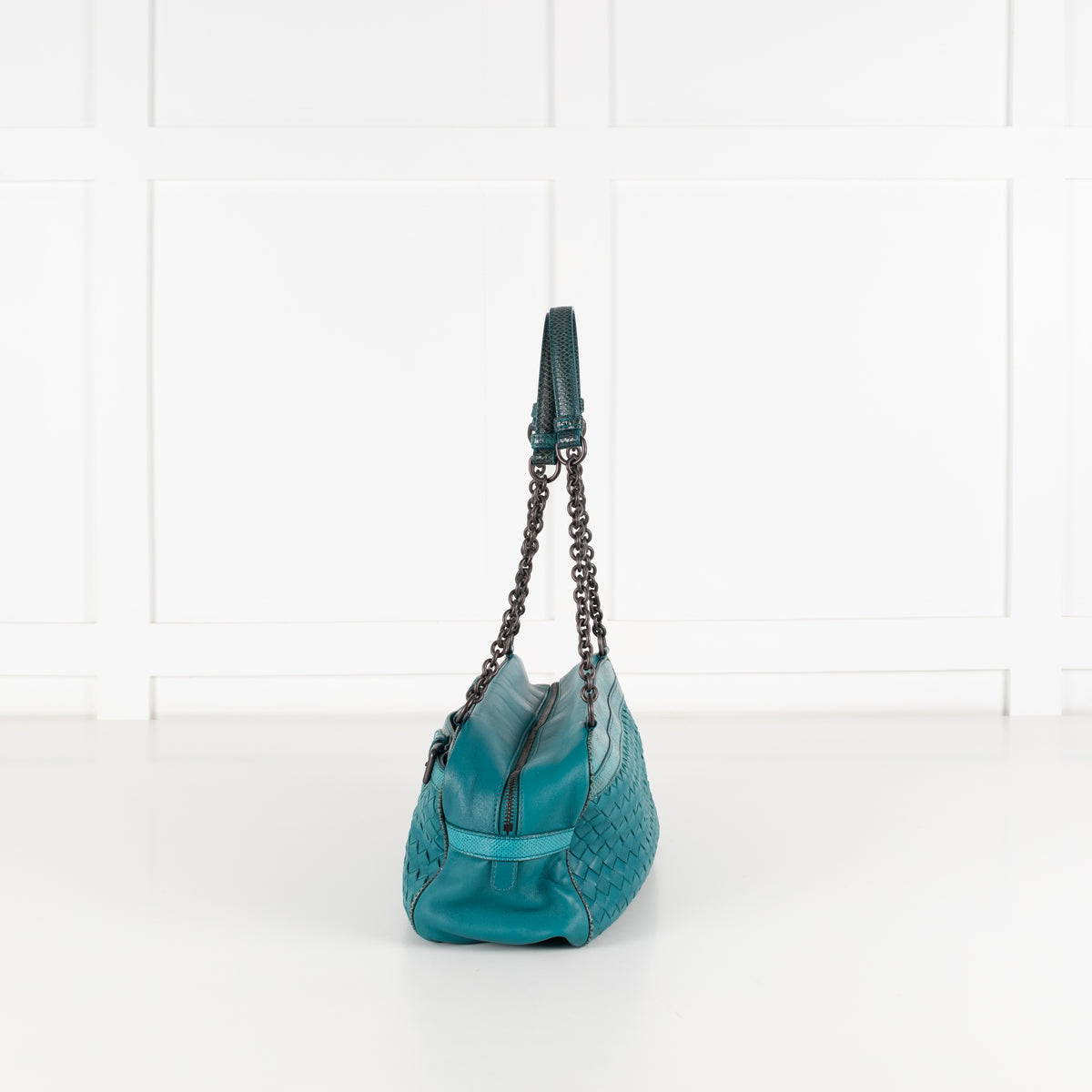 Bottega Veneta Turqouise Intrecciato Shoulder Bag