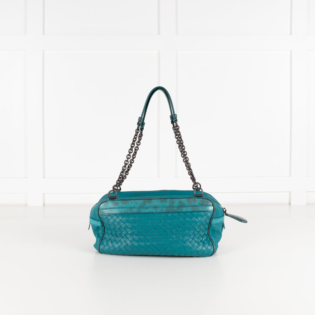 Bottega Veneta Turqouise Intrecciato Shoulder Bag