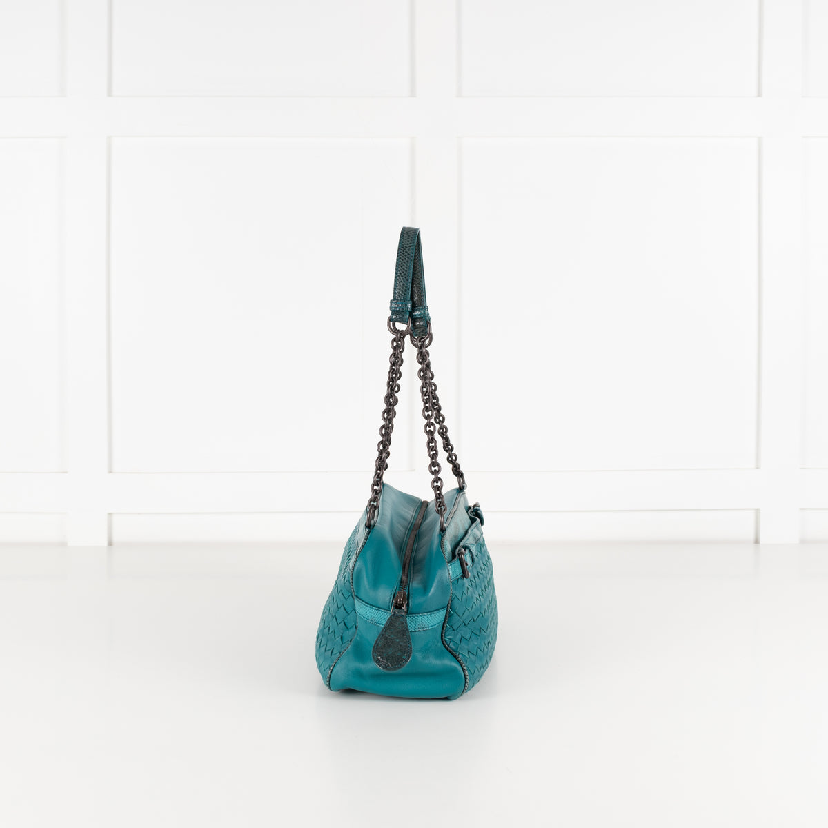 Bottega Veneta Turqouise Intrecciato Shoulder Bag