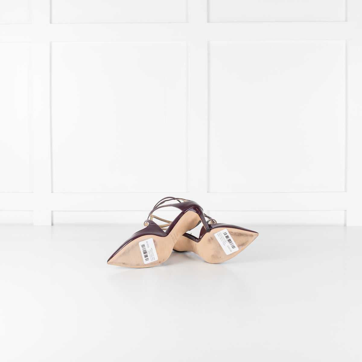 Jimmy Choo Grape Patent 85mm Lancer Heels