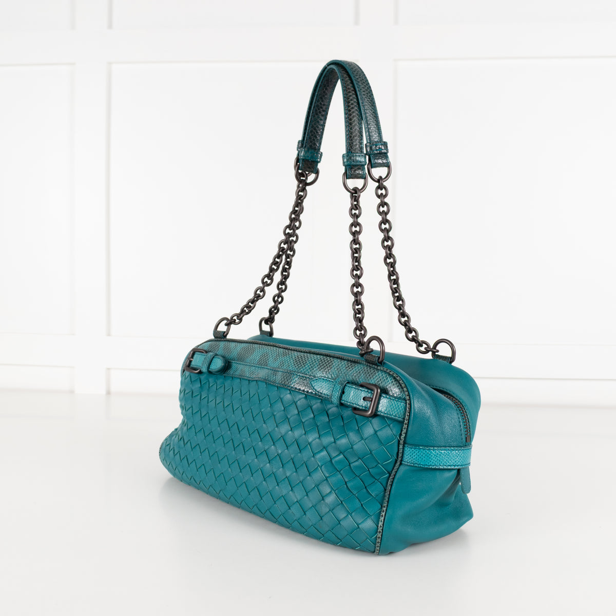 Bottega Veneta Turqouise Intrecciato Shoulder Bag