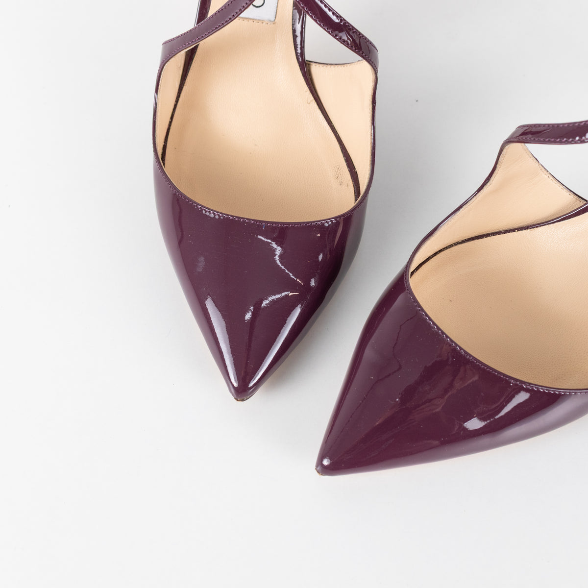 Jimmy Choo Grape Patent 85mm Lancer Heels