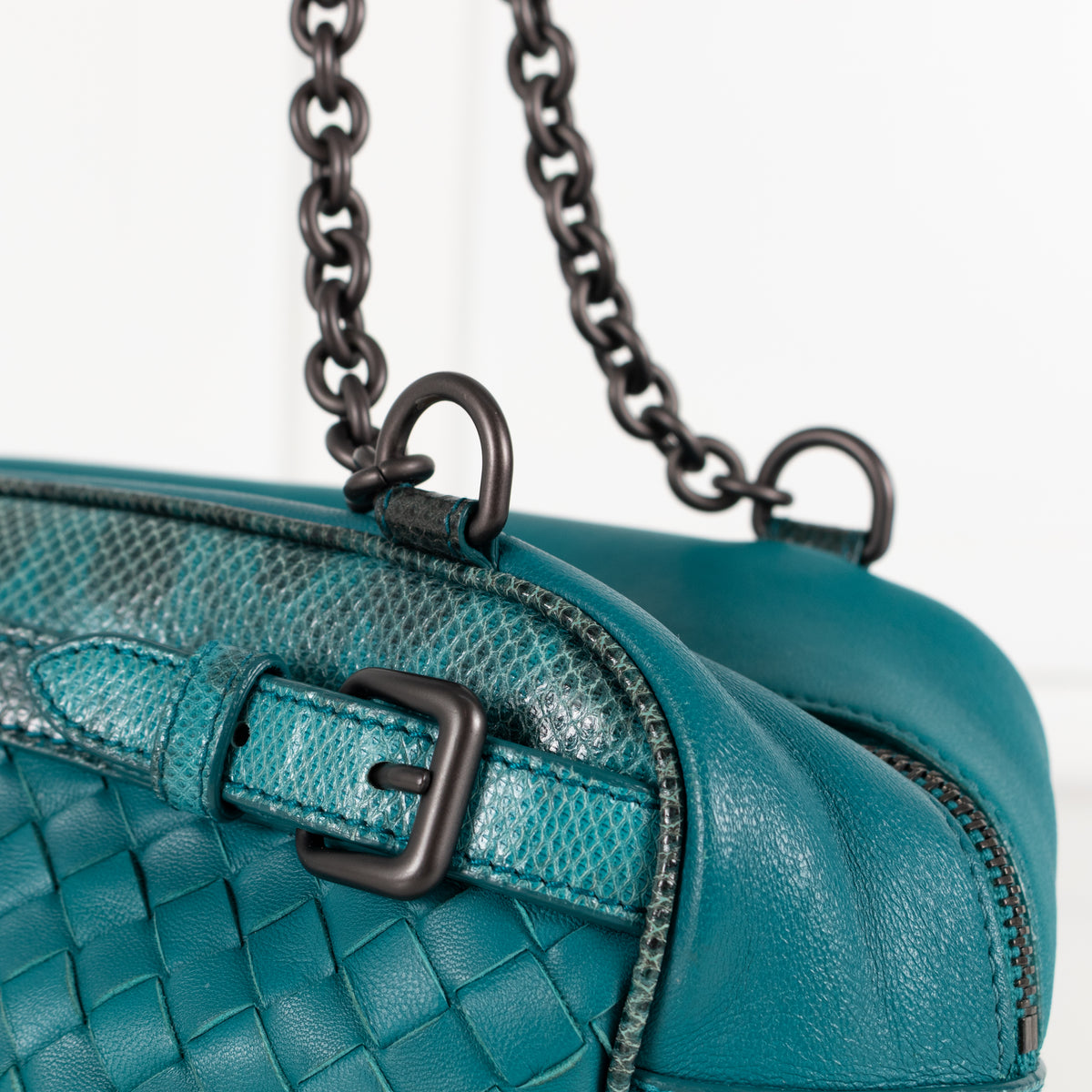 Bottega Veneta Turqouise Intrecciato Shoulder Bag
