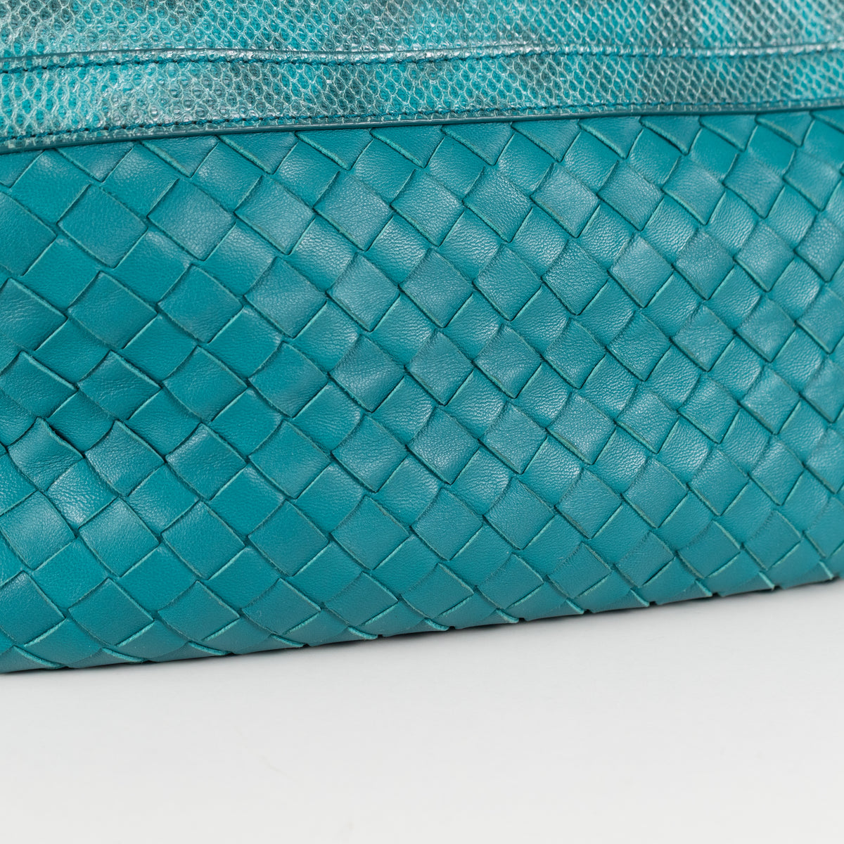 Bottega Veneta Turqouise Intrecciato Shoulder Bag