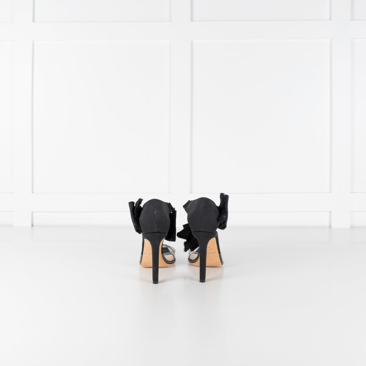 Jimmy Choo x Ashley Williams Black Glinda Grosgrain Bow Perspex Heels