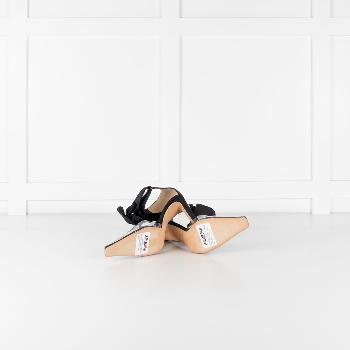 Jimmy Choo x Ashley Williams Black Glinda Grosgrain Bow Perspex Heels