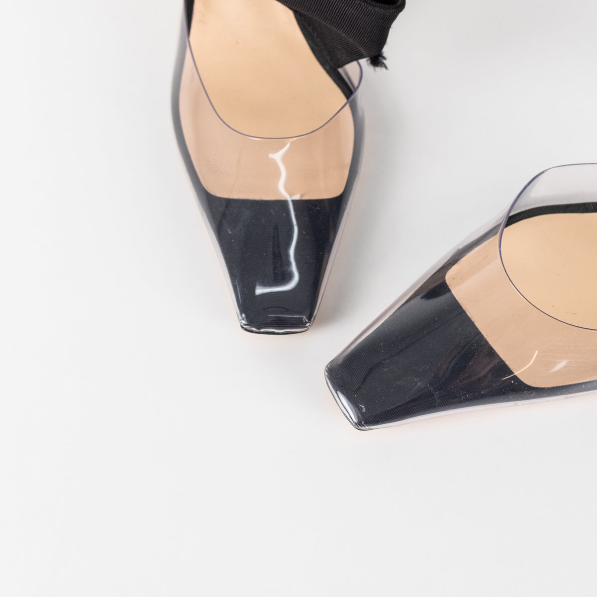 Jimmy Choo x Ashley Williams Black Glinda Grosgrain Bow Perspex Heels