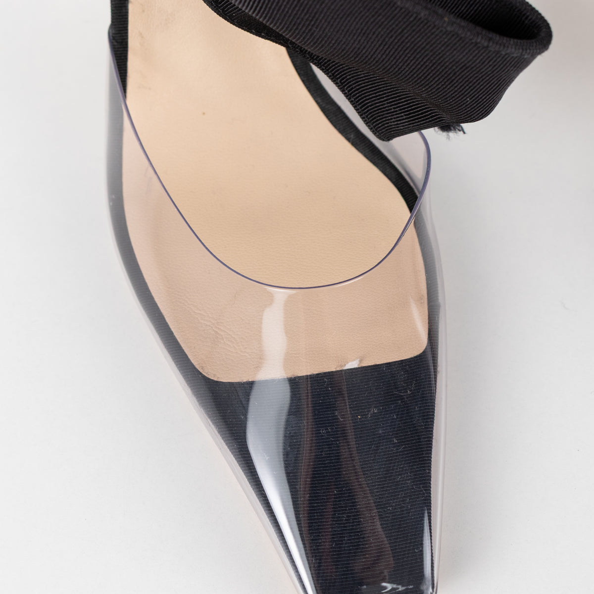 Jimmy Choo x Ashley Williams Black Glinda Grosgrain Bow Perspex Heels