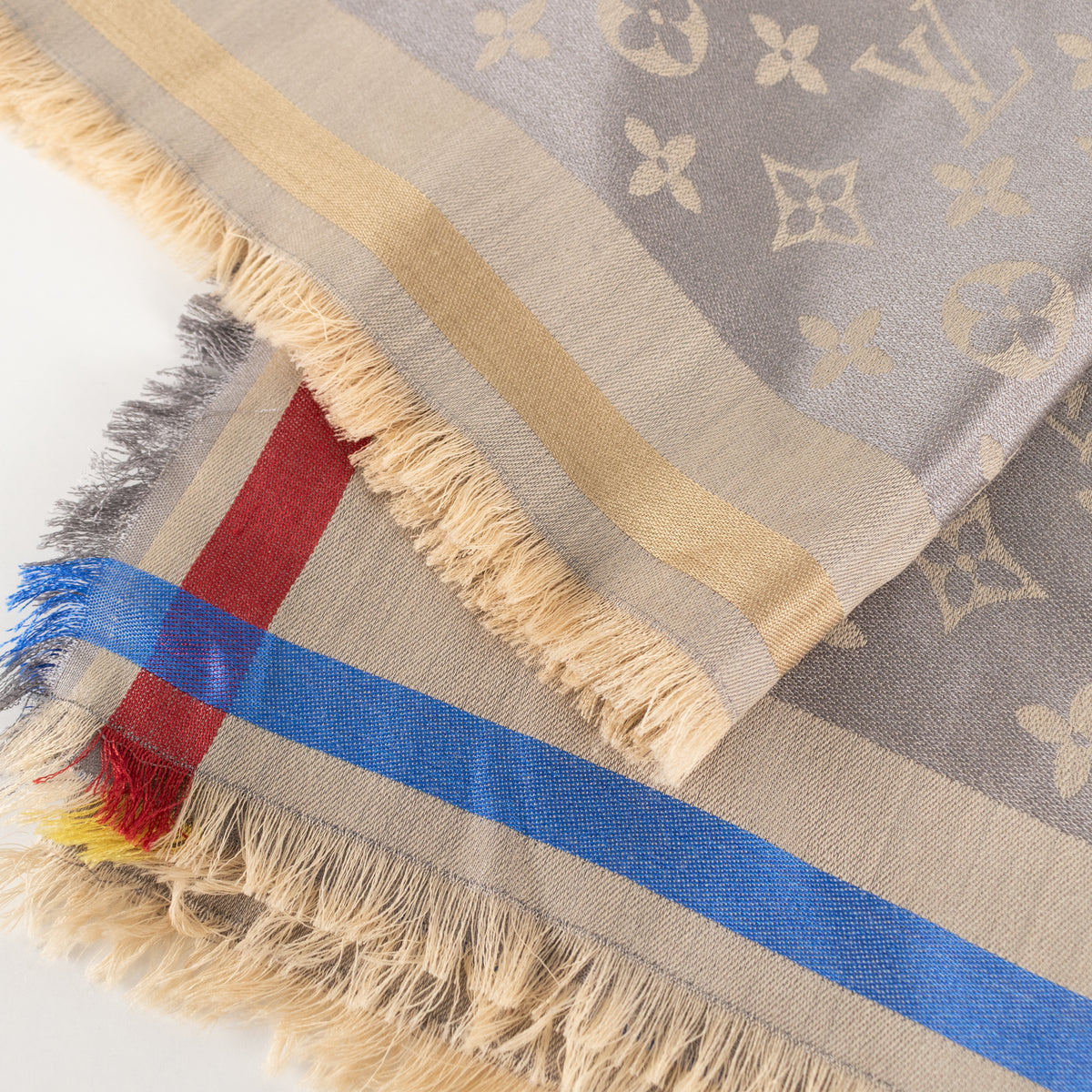 Louis Vuitton Monogram Shine Shawl with Coloured Trim