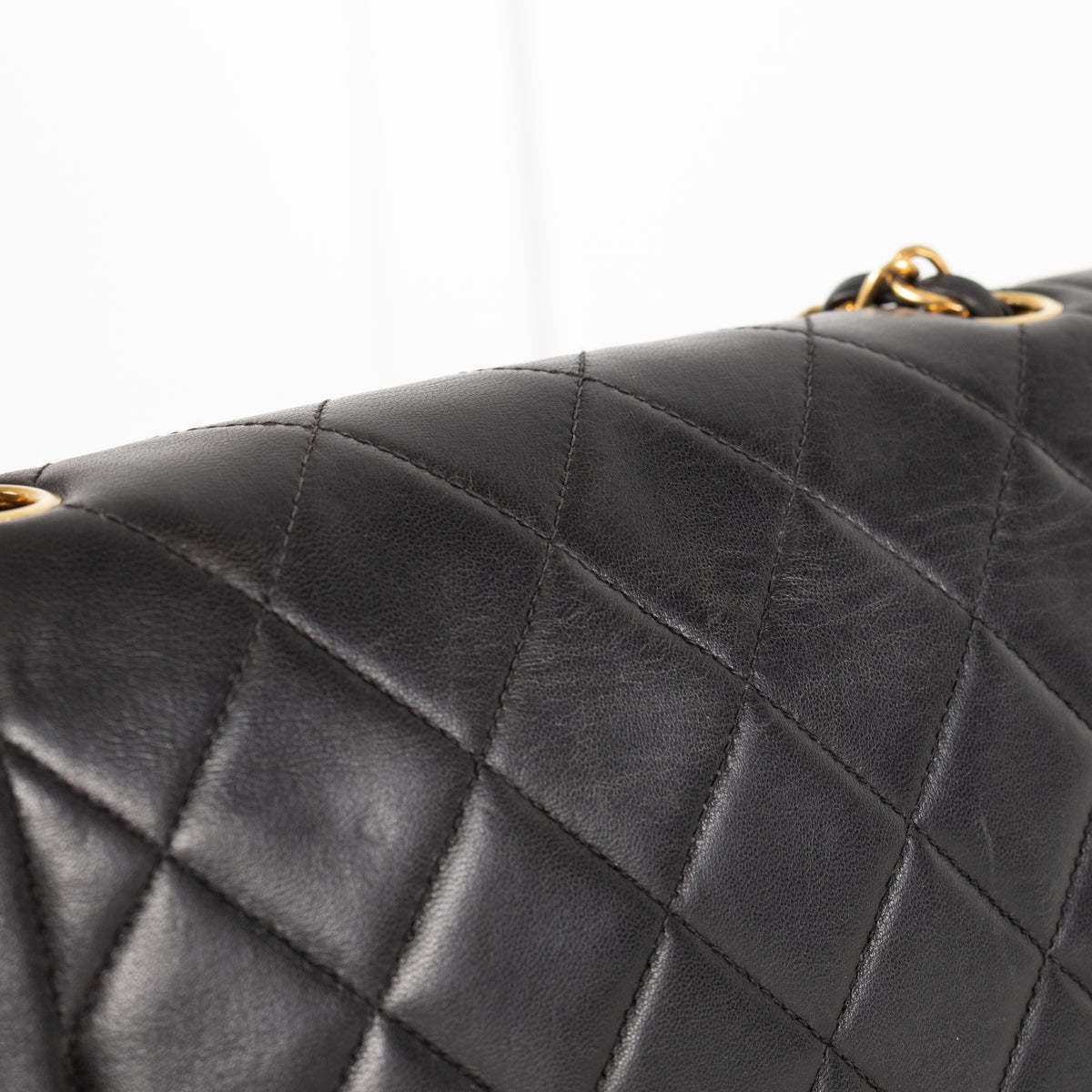 Chanel Medium Diana Matelasse Lambskin Chain Shoulder Bag in Black