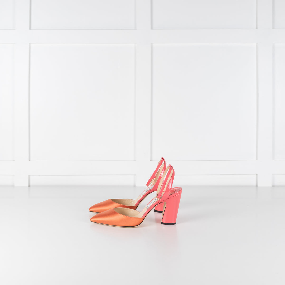 Jimmy Choo Coral and Pink Patent Micky 85 Heels