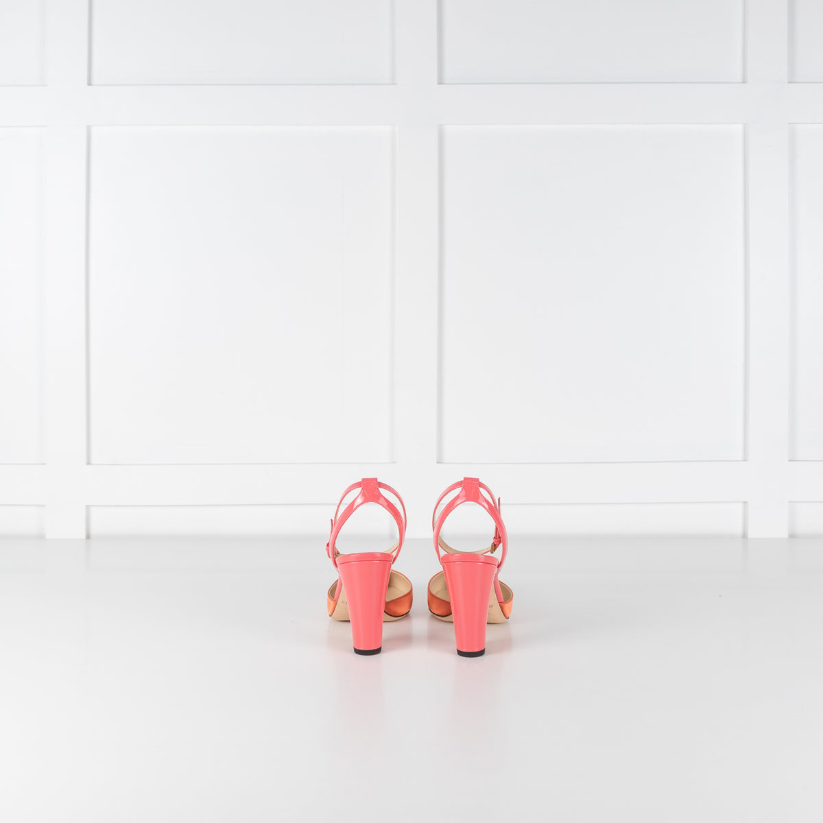 Jimmy Choo Coral and Pink Patent Micky 85 Heels
