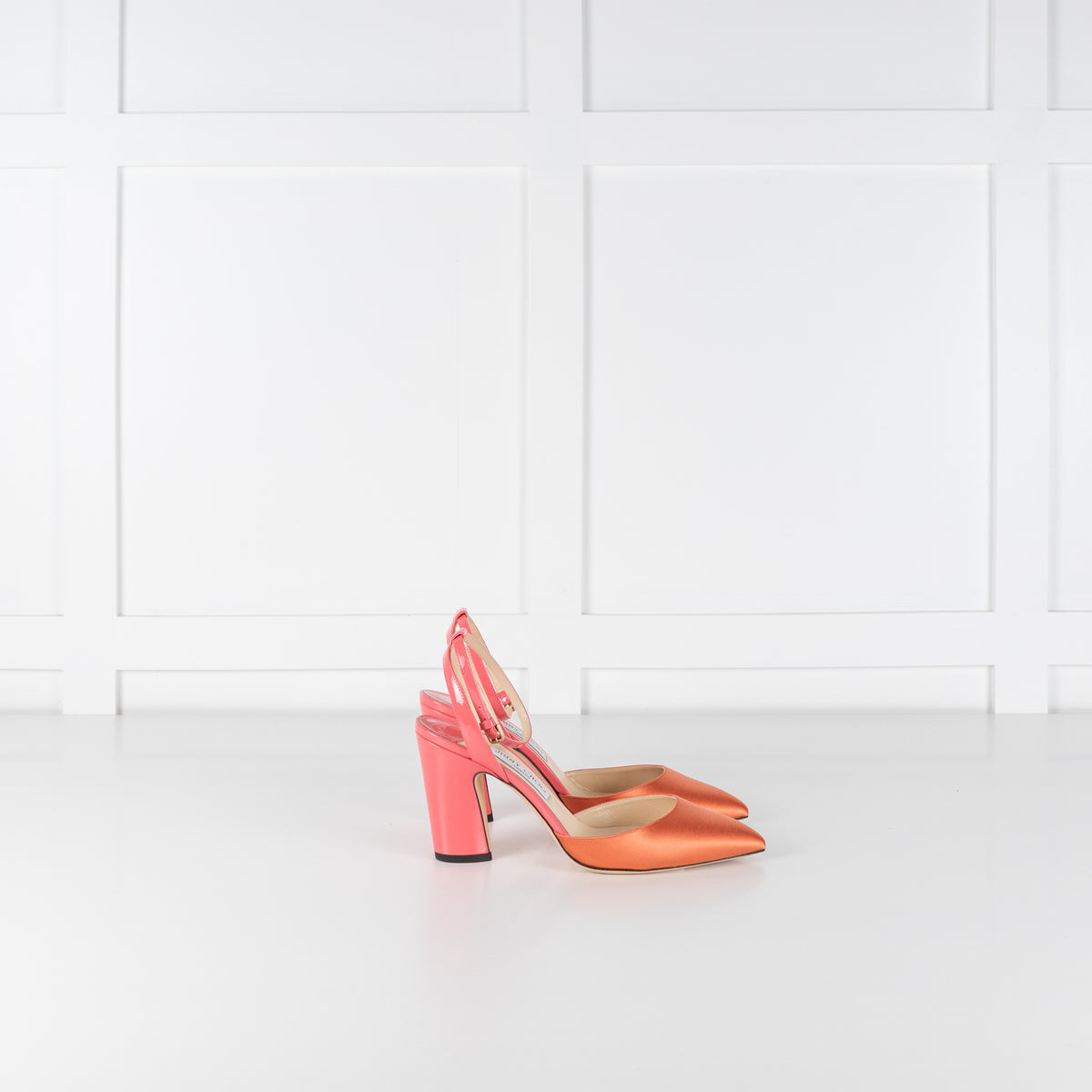 Jimmy Choo Coral and Pink Patent Micky 85 Heels