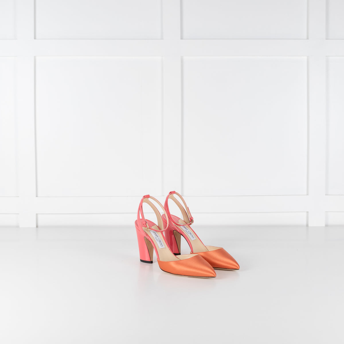 Jimmy Choo Coral and Pink Patent Micky 85 Heels