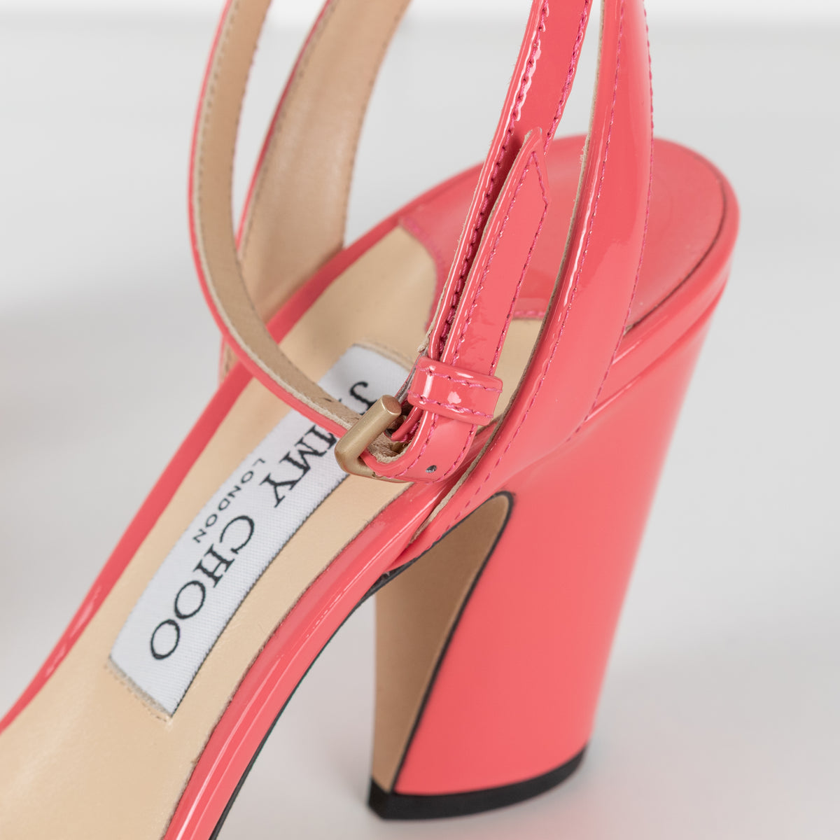 Jimmy Choo Coral and Pink Patent Micky 85 Heels