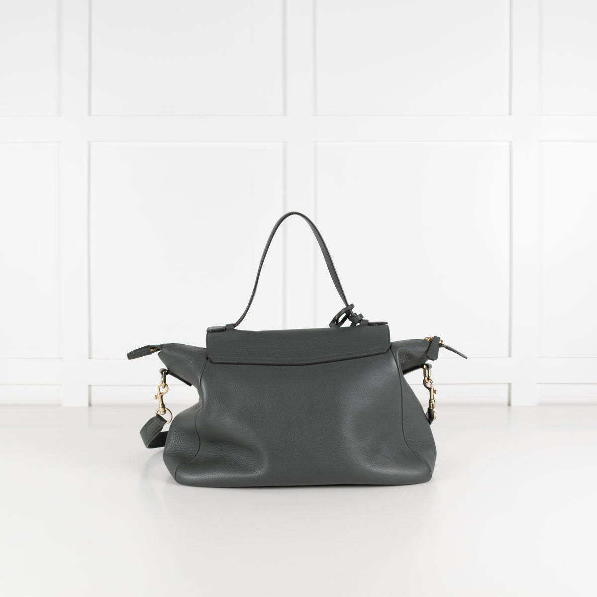 Smythson Grey Berkeley Satchel Bag