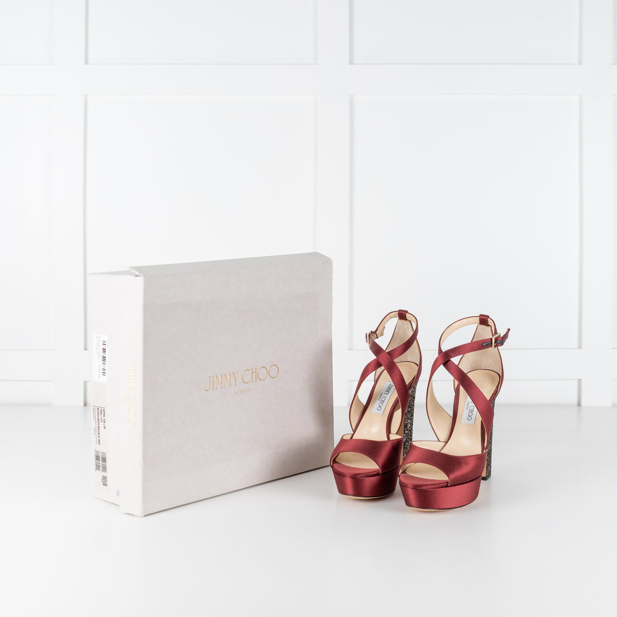 Jimmy Choo Burgundy April Platform Heels