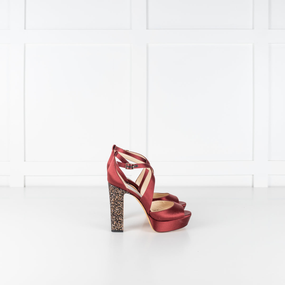 Jimmy Choo Burgundy April Platform Heels