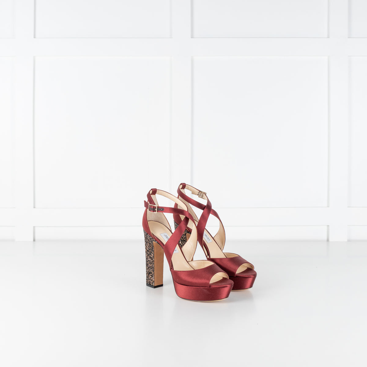 Jimmy Choo Burgundy April Platform Heels