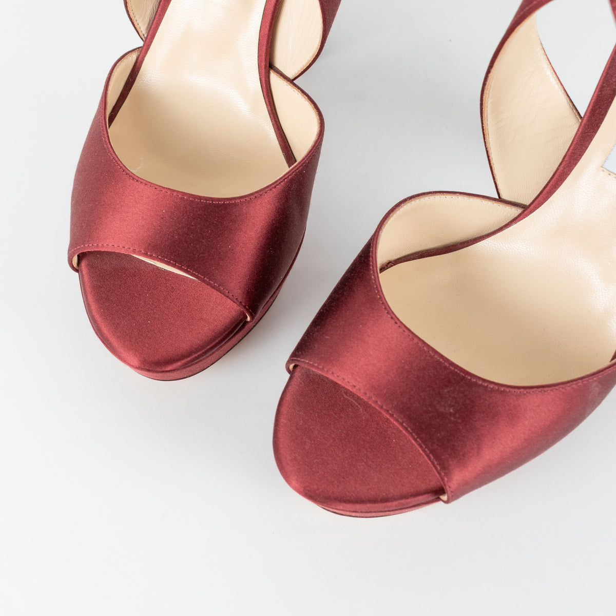 Jimmy Choo Burgundy April Platform Heels