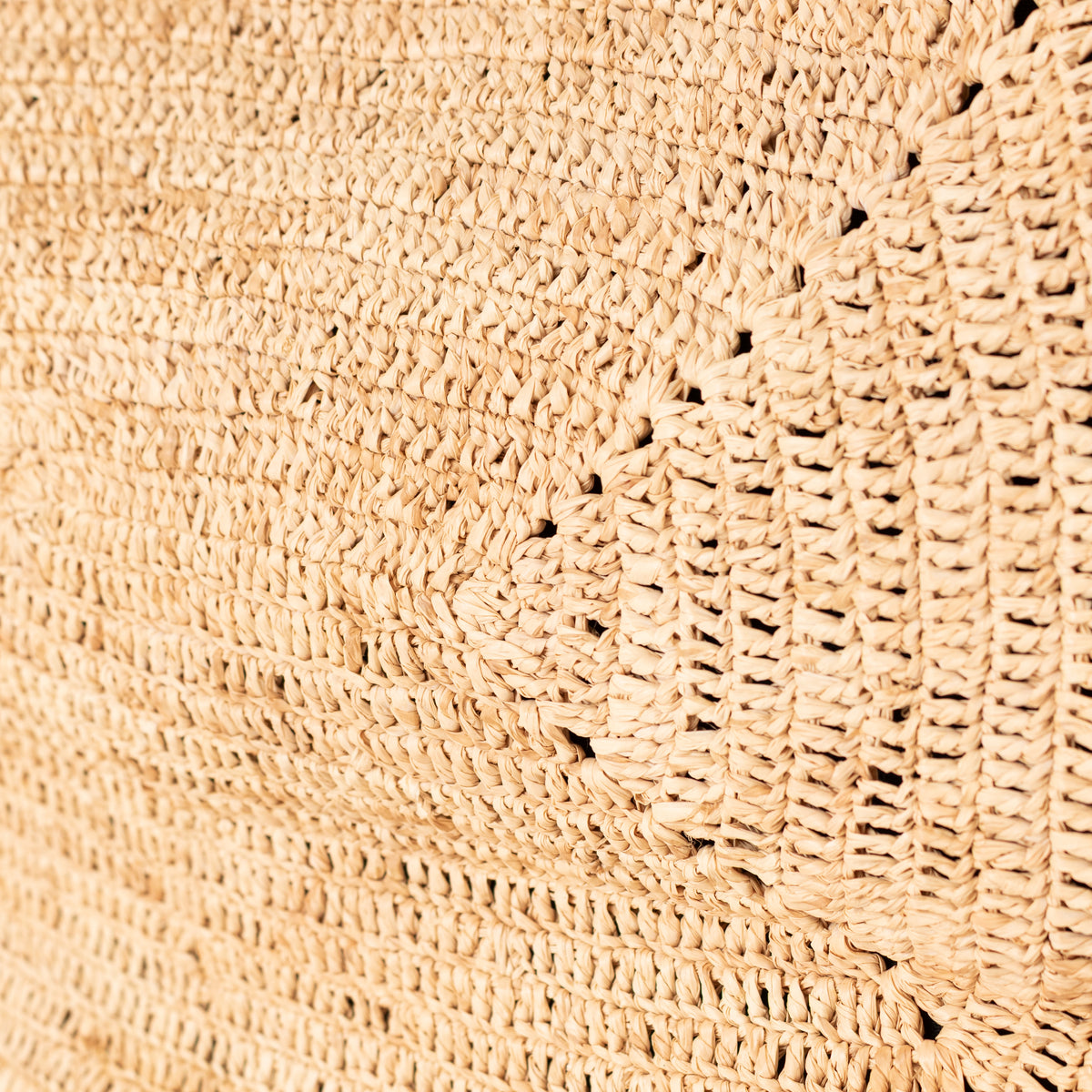 Me + Em Soft Black & Beige Raffia Tote