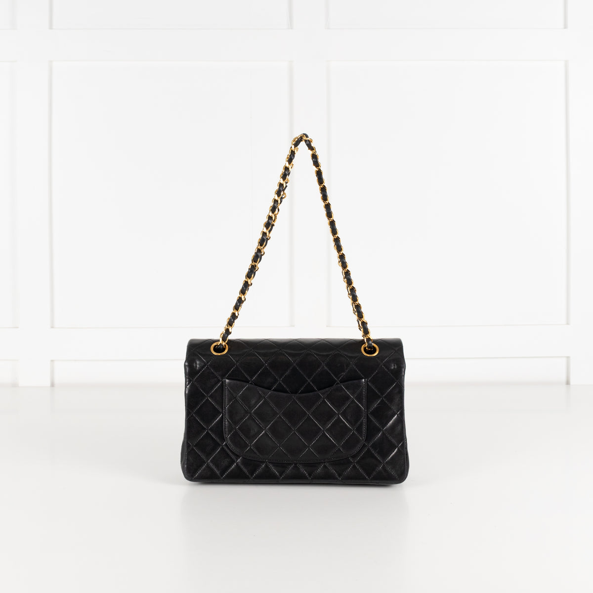 Chanel Black Vintage Series 2 Medium Double Flap bag with Gold Hardware