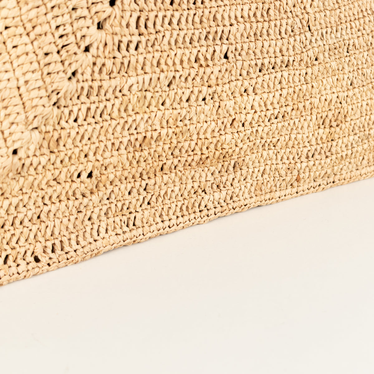 Me + Em Soft Black & Beige Raffia Tote