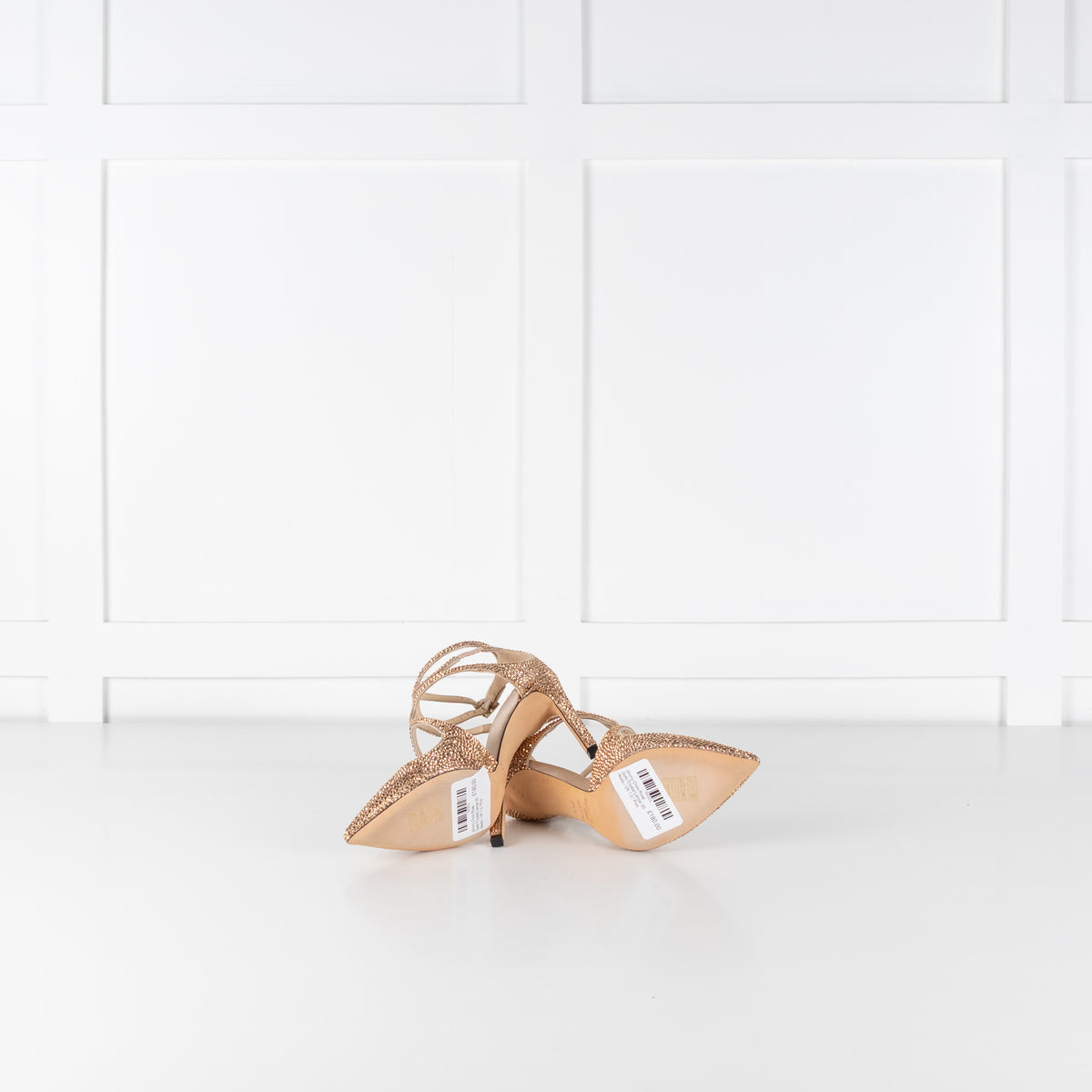 Jimmy Choo Rose Gold Crystal Lancer 85 Heels