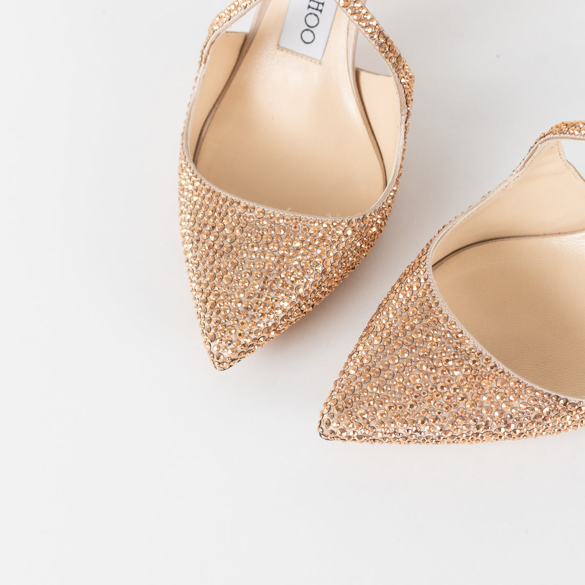 Jimmy Choo Rose Gold Crystal Lancer 85 Heels