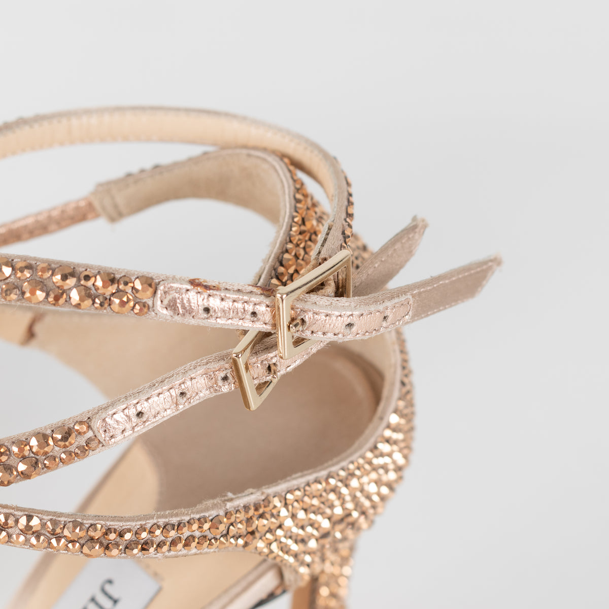 Jimmy Choo Rose Gold Crystal Lancer 85 Heels