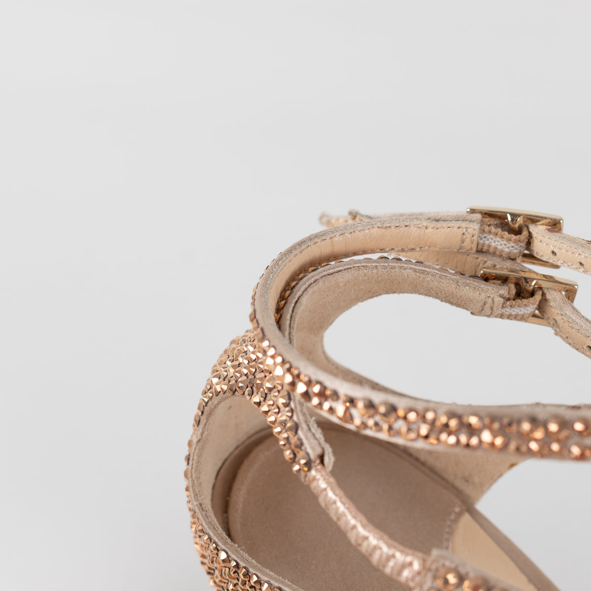 Jimmy Choo Rose Gold Crystal Lancer 85 Heels