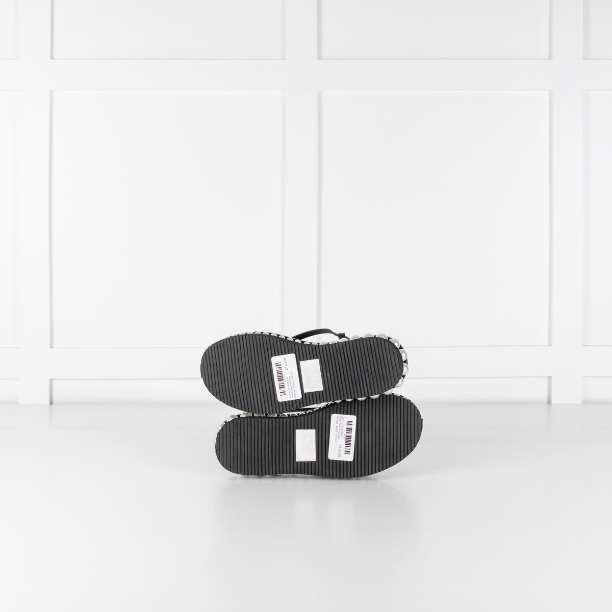 Jimmy Choo Black Pearl Sole Pine Flat Sandal