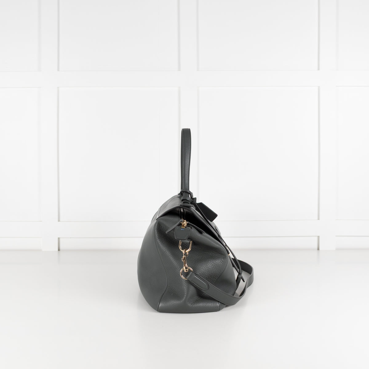 Smythson Grey Berkeley Satchel Bag