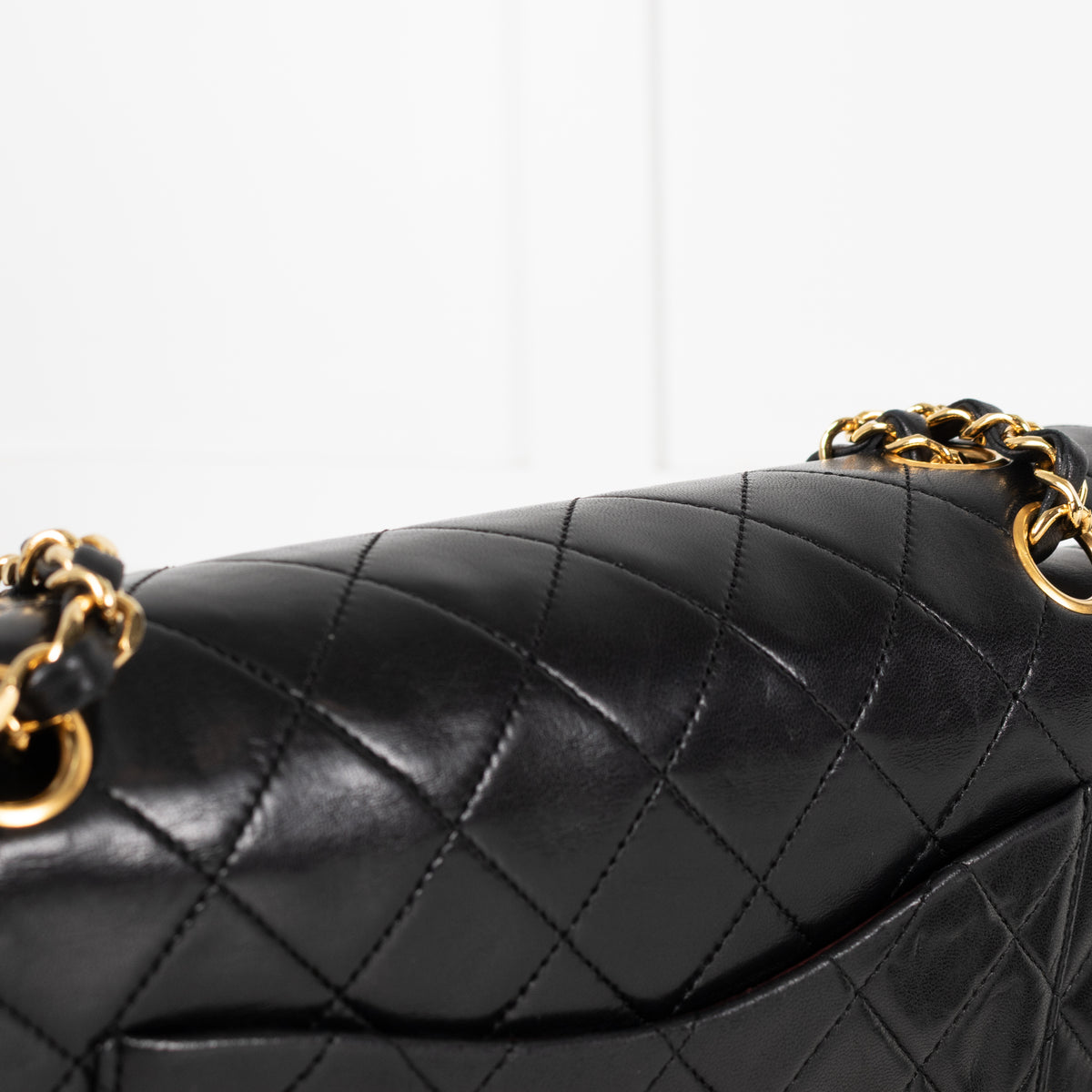 Chanel Black Vintage Series 2 Medium Double Flap bag with Gold Hardware