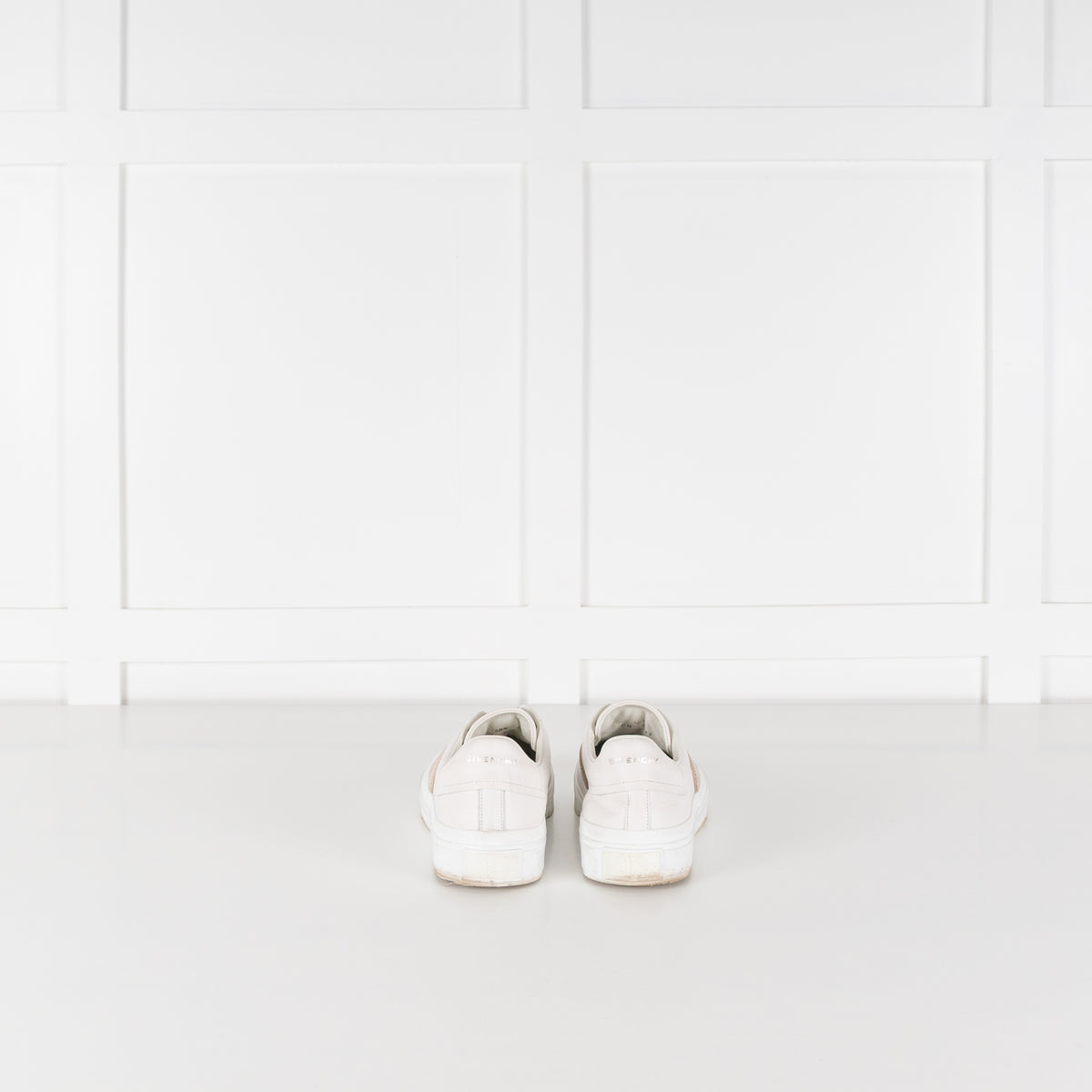 Givenchy White Beige City Sport Leather Trainers