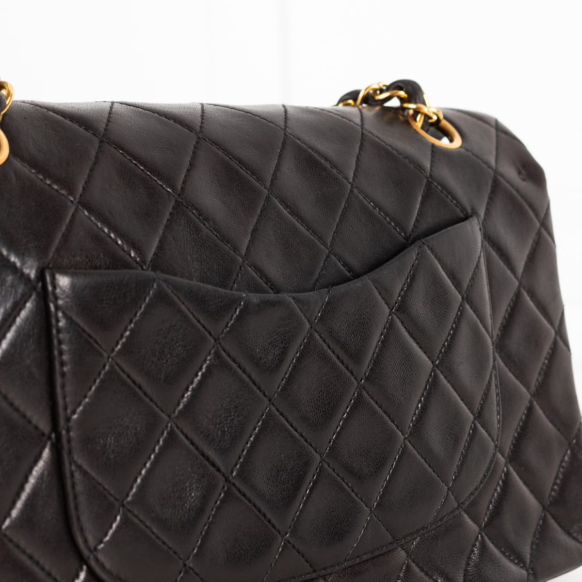 Chanel Vintage Medium Chocolate Lambskin Double Flap Bag