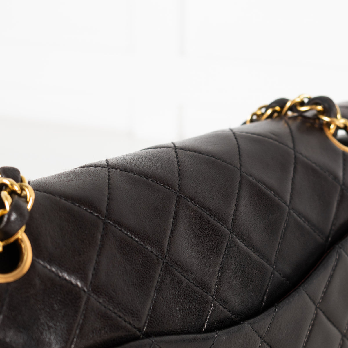 Chanel Vintage Medium Chocolate Lambskin Double Flap Bag