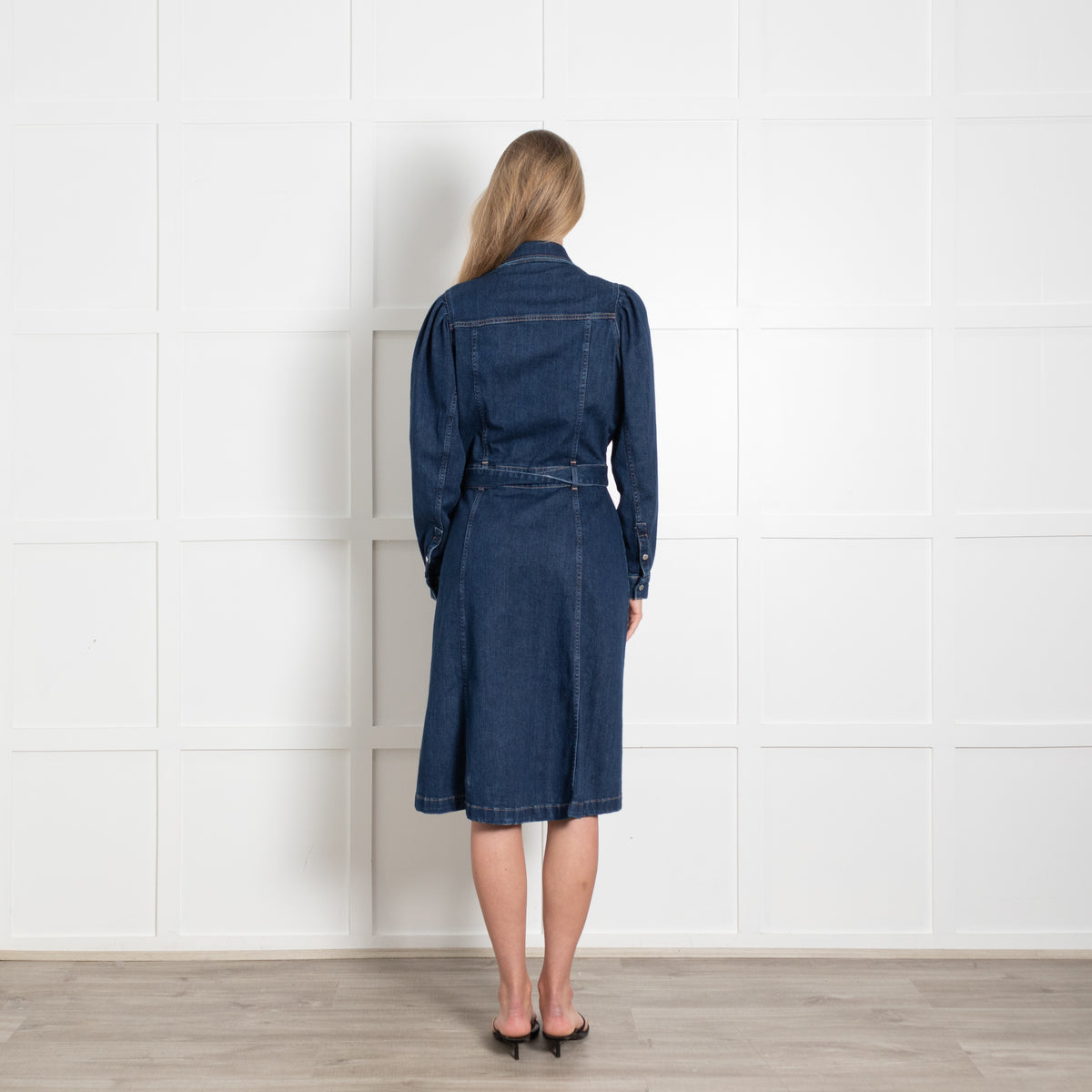 7 For All Mankind Dark Denim Stretch Shirt Dress