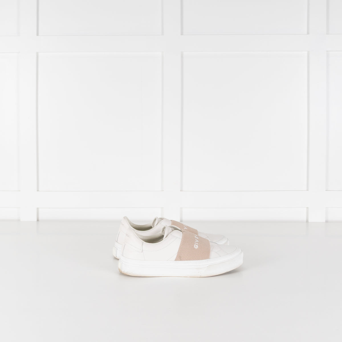 Givenchy White Beige City Sport Leather Trainers