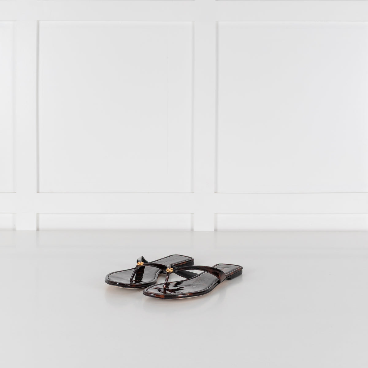 Tory Burch Tortoise Shell Patent Leather Classic Flip Flop