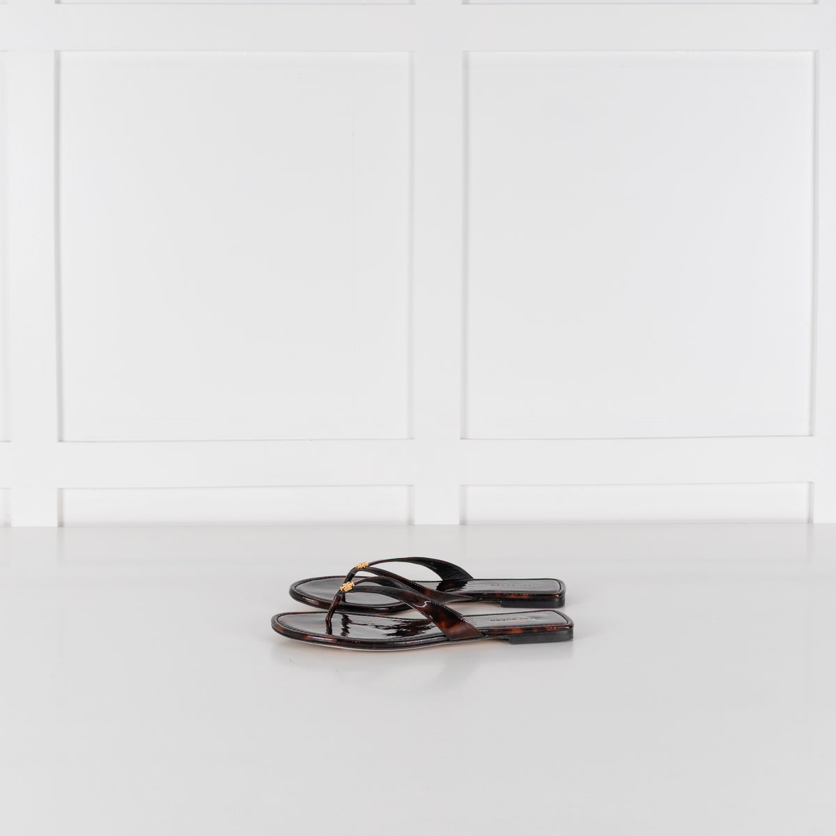 Tory Burch Tortoise Shell Patent Leather Classic Flip Flop