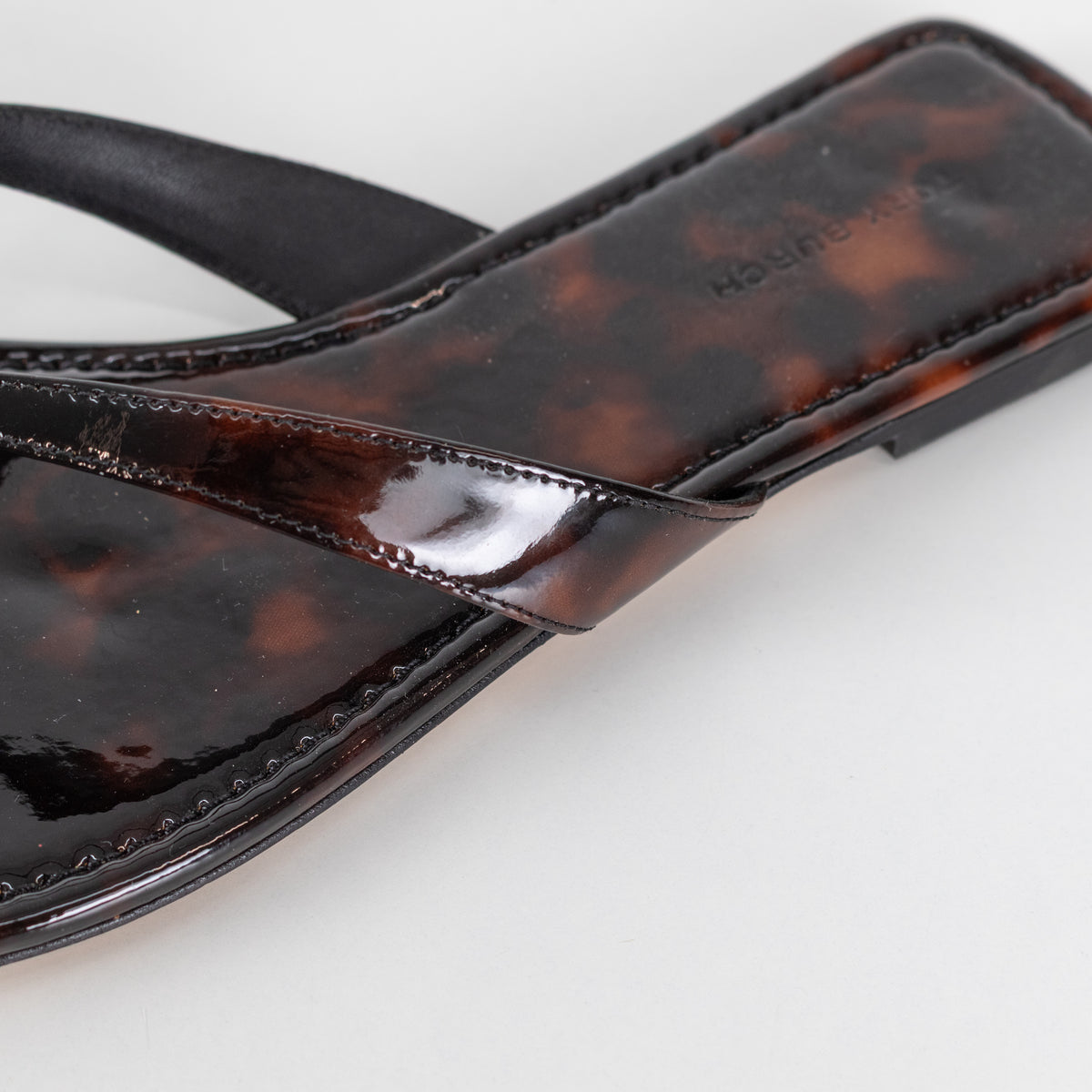 Tory Burch Tortoise Shell Patent Leather Classic Flip Flop